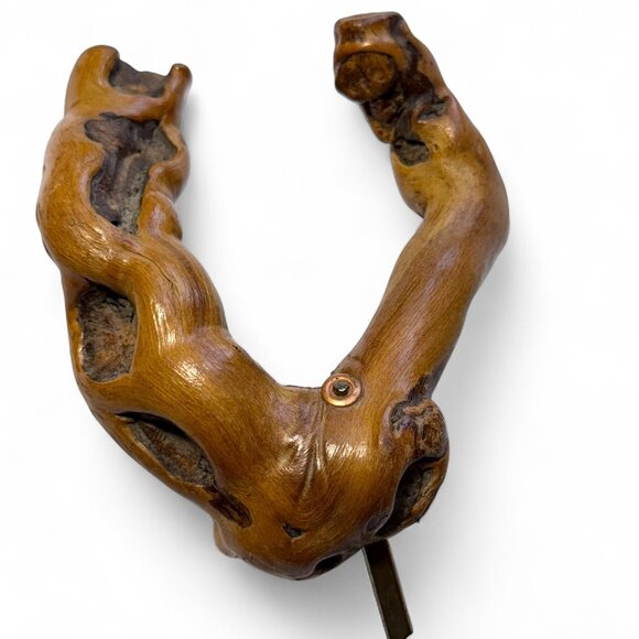 Vintage Corkscrew w/ Natural Root Burl Wood Handle – Rustic Wine Opener Barware - Picture 4 of 8